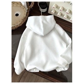 SOLY HUX Girl's Graphic Hoodies Letter Leopard Print Long Sleeve Hooded Sweatshirt Casual Pullover Tops White Letter 10Y