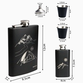 Hip Flask Set Stainless Steel Flask of Gifts for Men 260ML Bar Party Camping Barbecue Portable Pocket Flask Green (Grey-Outdoor)