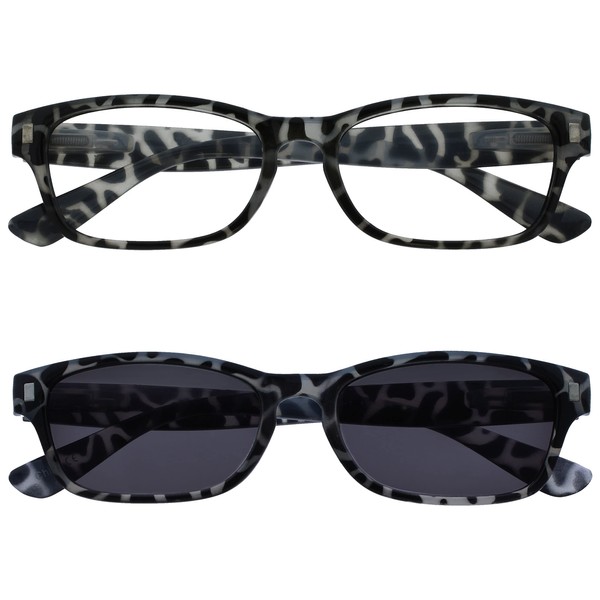 Die Lesebrille Unternehmen Schwarzes Milchiges Schildpatt Leser Mit UV400 Sonne