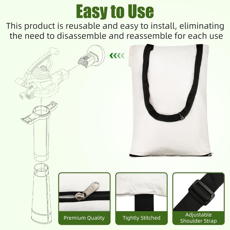 Dimakung 51503 Leaf Blower Vacuum Bag for Toro, Bottom Zip