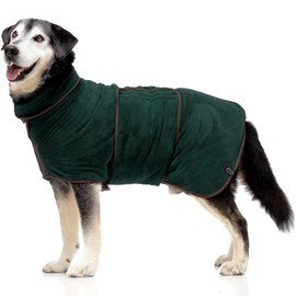 Lucky Paws® UK Dog Drying Coat - Luxurious Double Layer Dog Towel Robe - Dry Your Dogs in Minutes - Ultra Absorbent Drying Robe & Super Soft Dressing Gown (XL, Hunter Green)