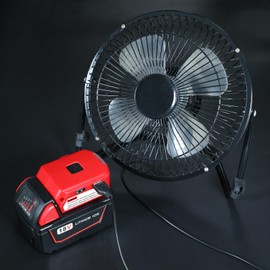 JYJZPB Battery Adapter Compatible for Milwaukee M18 Battery, DC Port & 3W LED Work Light, and Dual USB Charger Adapter Converter Compatible for Milwaukee 18V Battery 49-24-2371 Power Source