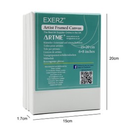 EXERZ 15 x 20 cm Stretcher Frame Pack of 5 - Canvas Framed Art Canvas / 280 GSM / Pre-Stretched 100% Cotton / Triple Primed / Acid Free / Medium Grain / 1.7 cm Thick