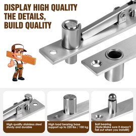 SKMYL Door Pivot Hinges,Invisible Hinge System with Ball Catch Hardware for Max 200 Lb Heavy Duty Wood Doors & Hidden and Secret Bookcase, Murphy Bookshelf (2)
