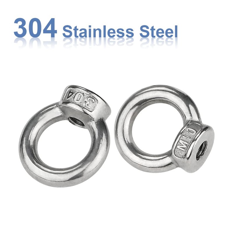 Pack of 10 Ring Nuts Stainless Steel M10 Eye Nuts,