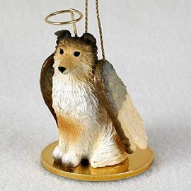 1 X Sheltie Angel Dog Ornament - Sable