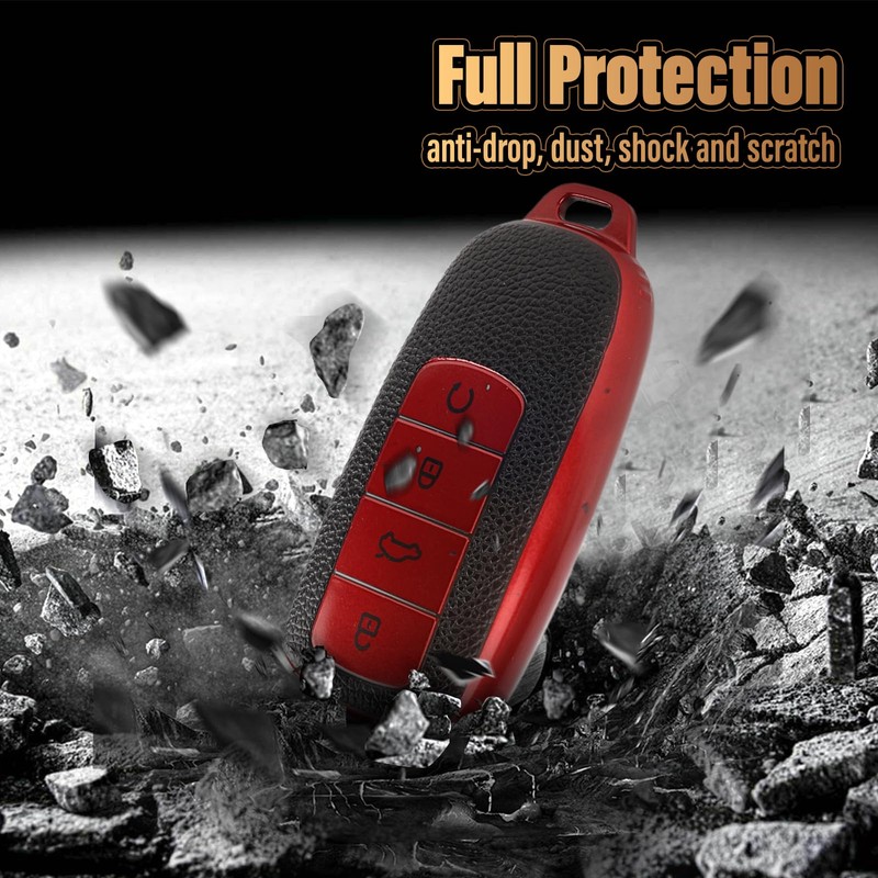 Fiohiros 2 Pcs Car Smart Key Fob Case TPU Car