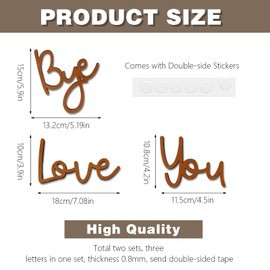 Love You Bye Wandaufkleber, Türaufsatz, braune Wandkunst, Familienschilder für Heimdekoration, Wand, Wohnzimmerdekoration