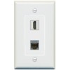 RiteAV 1 Port CAT6-SHIELDED 1 HDMI Jack Coupler Female-Female Decorative Wall Plate [Gray]