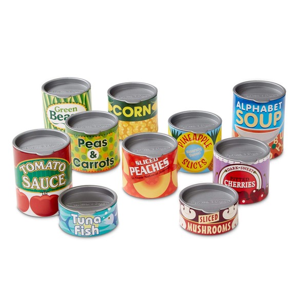 Melissa & Doug Toy Tinned Groceries | Toy Play Food Sets for Children Kitchen Toys for Girls or Boys 3+ | Food Toys & Play Kitchen Accessories | Toy Food Set for Kids Kitchen Accessories