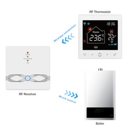 WiFi Smart Boiler Thermostat with Receiver 3.5Inch LCD Display Intelligent Thermostat with Application & Voice Control Digital Programmable Thermostat