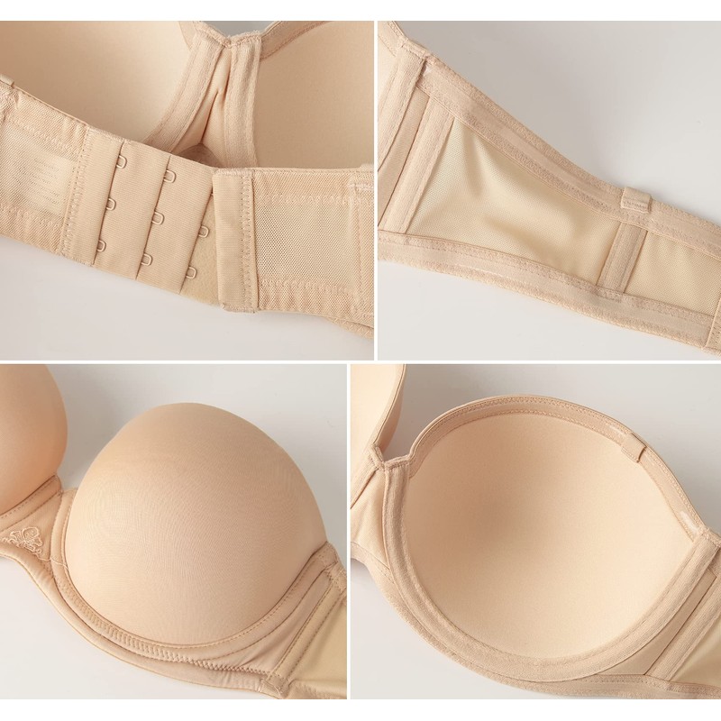 DotVol Women's Strapless Bra, Backless, Without Straps, Push Up Bra