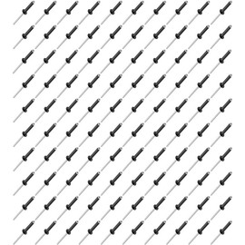 Aoktorkit 100Pcs Aluminium Blinds Rivets M3 x 12mm Pop Rivets Flange Rivets Open End Rivet for Metal Wood Plastic, Black