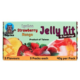 Strawberry | Mango | Lychee Jelly for Bubble Tea | 15 Servings | 5 Servings Per Flavour