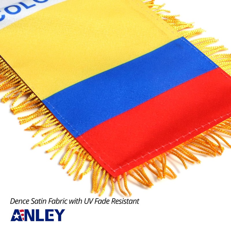 Anley 4 X 6 Inch Colombia Fringy Window Hanging Flag