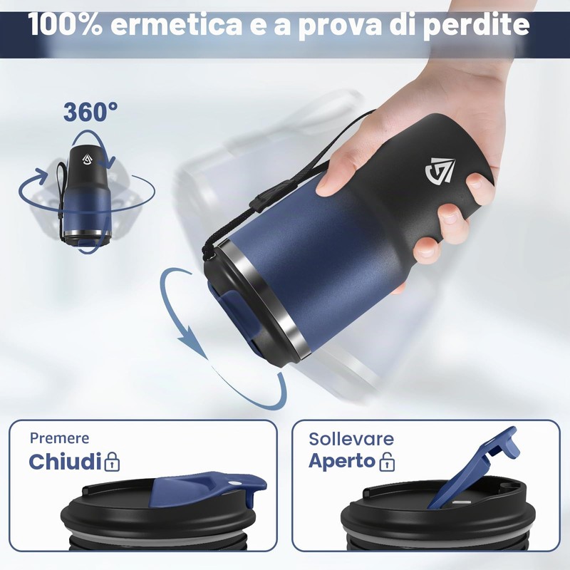 Tazza Termica 600ml 20oz, Termos Caffè con Doble Pared Reutilizable,