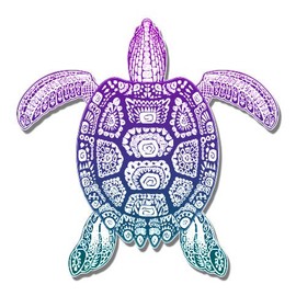 GT Graphics Sea Turtle Beautiful Color - 5" Vinyl Sticker - for Car Laptop I-Pad - Waterproof Decal