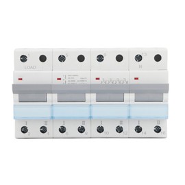 400VAC Dual Power Manual Transfer Switch DIN Rail Mount Single Side Interlock Circuit Breaker 4P MTS 63A