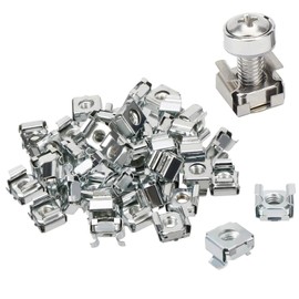 30 x Cage Nuts Box Nut Square Nut for Shelves and Cabinets with Square Holes Used for Mounting Appliances Cabinets Such as Computer Equipment