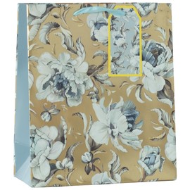 Design By Violet Blue Peonies Beautiful Floral Paper Gift Bag With Matching Gift Tag Spring Flowers Birthday Mother's Day Easter Valentines Medium