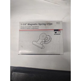Charles Leonard CLI Magnetic Spring Clips, 1-1/4 in, Chrome, 24/BX (LEO68512)