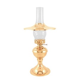 Vermont Lanterns Brass Equinox Hurricane Oil Lamp - 19" (Brass with Shade)