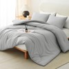 CozyLux Light Grey Comforter Set King Size, 3 Pieces Solid