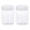 sourcing map Round Plastic Jars with White Screw Top Lid,