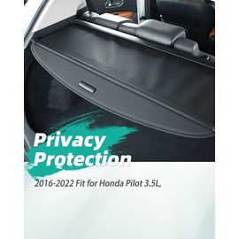 SCITOO Cargo Cover 2016 2017 2018 2019 2020 2021 2022 Fit for Honda Pilot 3.5L Upgraded Retractable Rear Trunk Cover with Aluminum PVC&Plastic