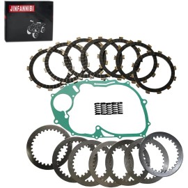 JINFANNIBI Complete Clutch Plates Kit & Cover Gasket for Yamaha V Star 650 XVS650 1998-2016