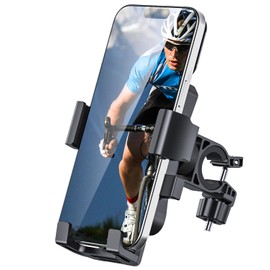 amzluv Bike Phone Holder Mount, Secure Handlebar Phone Mount Holder for Bike and Motorcycle, Suitable for iPhone and 4.5-6.8" Smartphones, Black