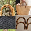 Armastuse 4pcs Simulation Bamboo Handle Buckle Wallet Handle Diy Bag
