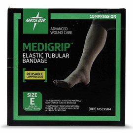 Medline Medigrip Elastic Tubular Bandages, Size E, For Legs or Small Thighs,Yellow