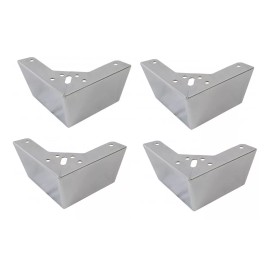 Herrajes Guerrero Pata Para Salas Mueble Escuadra Cromo Paquete De 4 Piezas