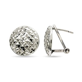 LeCalla 925 Sterling Silver Jewellery Small Medium Clip-On Omega Back Earrings for Women, Silver, No Gemstone