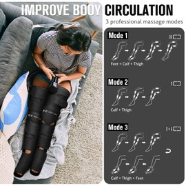 Gifts for Mom, Dad, Men, Women & Loved Ones – Air Compression Leg Massager with Heat – Ideal for Christmas, Mother Day & Father Day – Relieves Muscle Fatigue for Feet, Legs, Calves, Thighs, and Knees