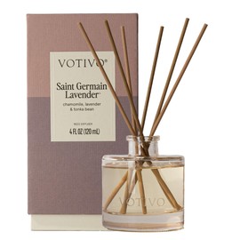 Votivo Saint Germain Lavender Signature Reed Diffuser | Floral Scented Home Fragrance Diffuser with Sticks, Reed Oil and Glass Bottle | Decorative Air Freshener for Home Decor | 4 oz