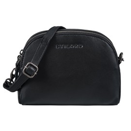 STILORD 'Mikasa' Small Shoulder Bag Women's Leather Handbag Vintage Leather Bag for Hanging Elegant Evening Bag Women Leisure Bag Genuine Leather, black