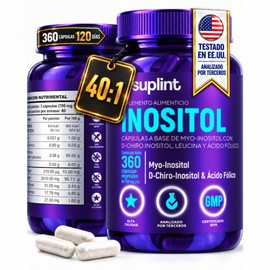 Inositol Myo y D-Chiro 40:1 – Myo-Inositol 2010 mg con D-Chiro-Inositol y Ácido Fólico – Suplemento Vegano para Mujer – Alta Pureza – Sin Gluten, Sin 