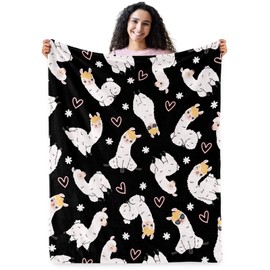 Llama Blanket, Llama Gifts for Kids, Soft Blanket for Boys Girls Room Decor, Alpaca Cozy Throw Blankets Christmas Birthday Gifts for Toddlers Teens Couch Bed 60" X 50"