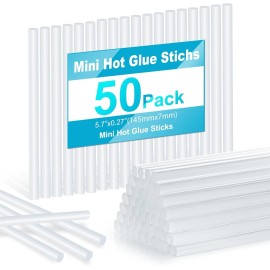 50 Pcs Mini Hot Glue Sticks for Glue Guns, 5.8" Long x 0.27" Diameter Small Size