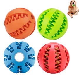 TUMYES Pelota de Juguete para Perros, Juguete para Limpiar los Dientes, Pelota Perro Indestructible, Juguetes Interactivos para Perros, Goma No Tóxica Pelota Duradera (5CM 4PCS)