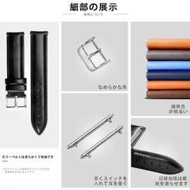 [BINLUN] Leather Watch Strap Quick Release Genuine Leather Watch Band for Women Men Replacement Leather Watch Strap 12mm 13mm 14mm 17mm 18mm 19mm 20mm 22mm 3 Colors (Black/Brown/Red) with Adjustment