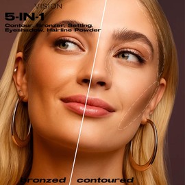 Natural Bronzer for Mature Skin, Smooth & Ultra-Fine Bronzing Powder, Long-lasting 24H Wear, Shimmer Brick Pressed Bronzer, Natural Bronze Glow, Water & Sweat Resistant