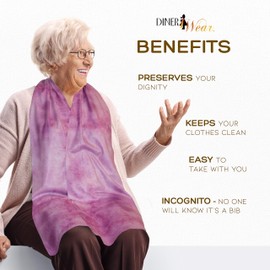 DinerWear Adult Bib Dining Scarf Cravaat II (Pink/Purple)