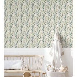 Roommates RMK12169PLW Taupe Budding Branches Peel and Stick Wallpaper