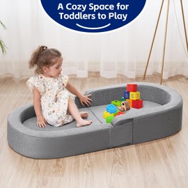 RONBEI Toddler Travel Bed Sofa Chair, Portable & Lightweight Toddler Kids Travel Beds with Removable Cover and Carrying Bag