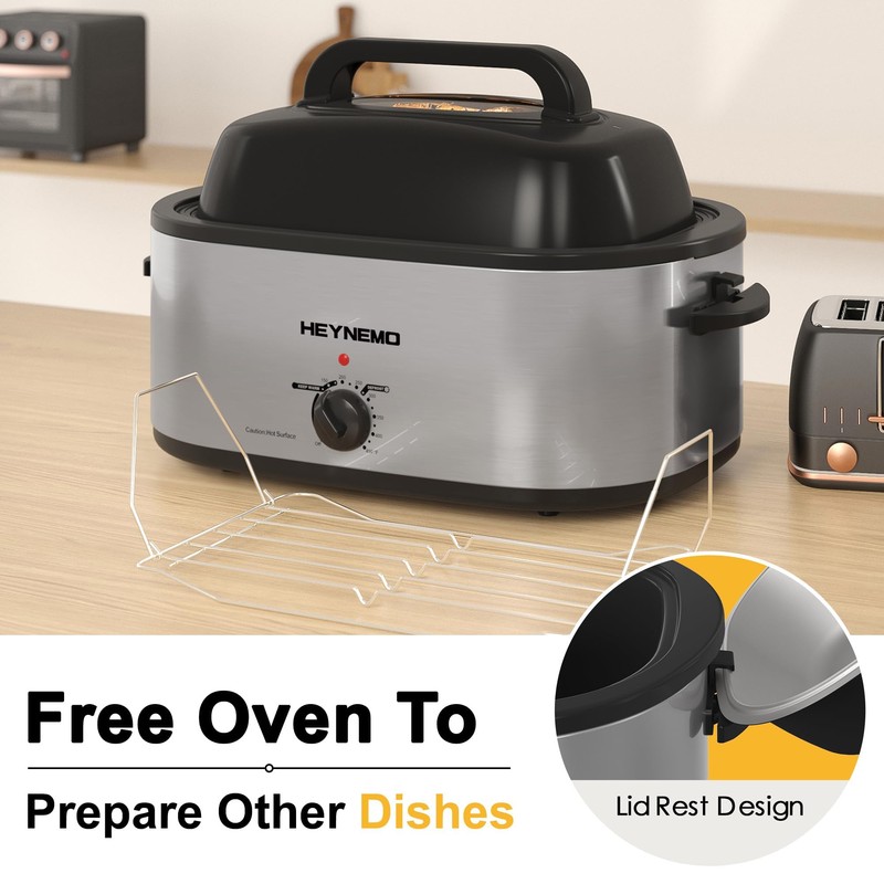 Electric Roaster Oven 26 Quart, Electric Turkey Roaster with Viewing