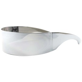 KISS Back to Future Inspired Costume Sci-Fi Futuristic Wrap Visor Sun Glasses, Chrome/Silver, Medium