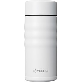Kyocera MB-12SWH-AZ CERAMUG Water Bottle, Ceramic Coffee Bottle, 11.8 fl oz (350 ml), Screw Stopper, Inner Ceramic Treatment, Vacuum Insulated Construction, Hot and Cold Retention, White